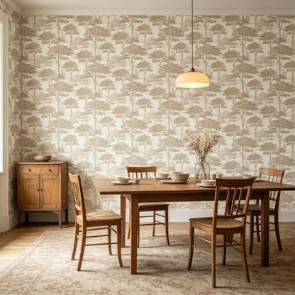 Forest Tree Peel and Stick self Adhesive Wallpaper - 96''x32'' - color: X02, size: 96"x32"