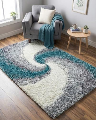 Rugs.com Soft Touch Shag Collection Area Rug – 3x5 Turquoise Shag Rug Perfect for Entryways, Kitchens, Breakfast Nooks, Accent Pieces - color: Turquoise, size: 3' x 5' (Rectangular)