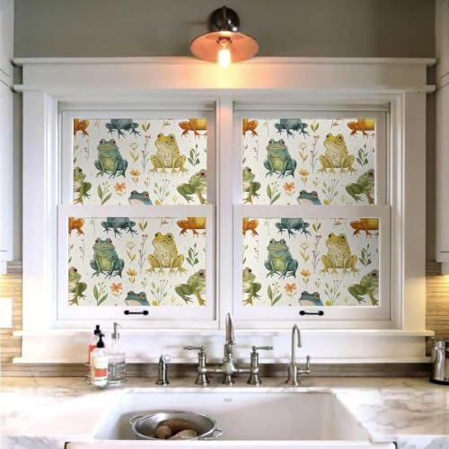 17.7"x118" Boho Cartoon Frogs Peel and Stick Self Adhesive Wallpaper Removable Contact Paper Stick on Easy Peel Off Wall Paper for Kitchen Bedroom Bathroom Renter - size: 17.7" x 118"