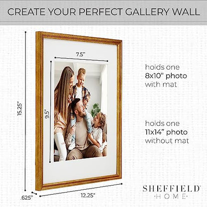 Sheffield Home 9 Piece Gallery Wall Frame Set, 11x14 Inch, Antique Bronze - color: Bronze, size: 11x14 Inch