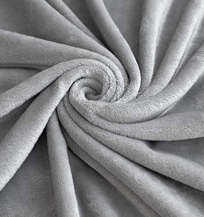 TASTHROW Large Flannel Fleece Throw Blanket, 50×70 Inch - Light Grey | Cozy Lightweight Thick Blanket - All Seasons Suitable for Women, Men and Kids (Two Pack) - color: Lightgrey, size: Two Pack 50"x70"
