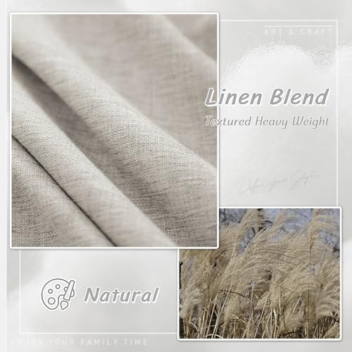 UHITECH 30 Inch Long Short Linen Blackout Curtains for Bedroom, Natural | Room Darkening, Noise Cancelling, Suitable for Kitchen/Living Room/Basement, UV Protection, Thermal Insulated, Soundproof - color: #05 Natural, size: 52"W x 30"L (Pack of 2)