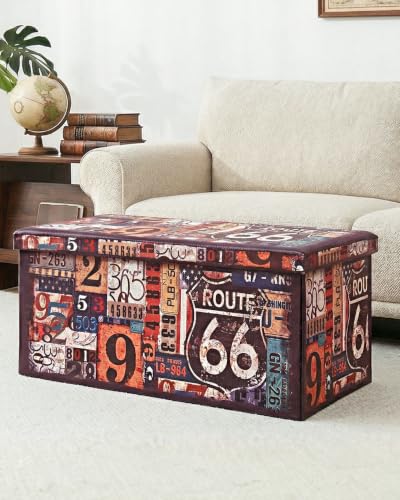 B FSOBEIIALEO Folding Storage Ottoman Bench with Faux Leather Footrest Seat, Coffee Table 30"x15"x15" - size: 30*15*15 inches