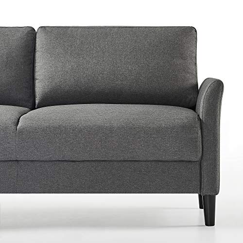 ZINUS Jackie Loveseat Sofa, Easy, Tool-Free Assembly, Dark Grey - color: Dark Grey, style: Loveseat