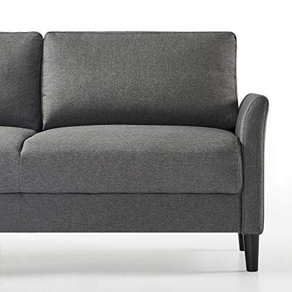ZINUS Jackie Loveseat Sofa, Easy, Tool-Free Assembly, Dark Grey - color: Dark Grey, style: Loveseat