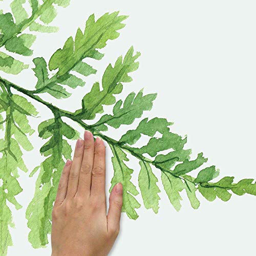 RoomMates RMK4559TBM Watercolor Fern Giant Peel and Stick Wall Decals , Green