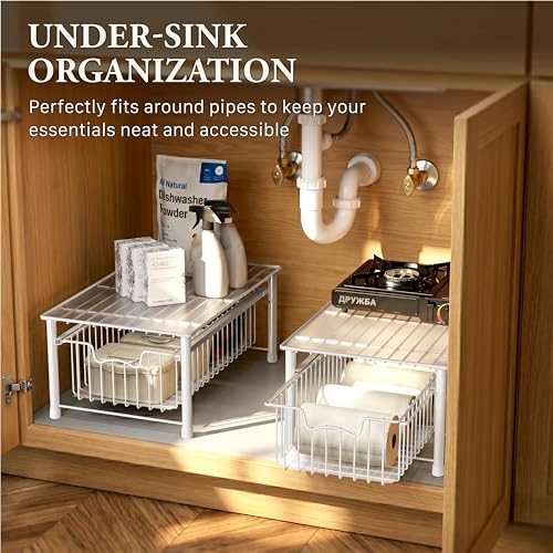 Simple Houseware Stackable Basket Drawer, White - color: White, size: 1-tier