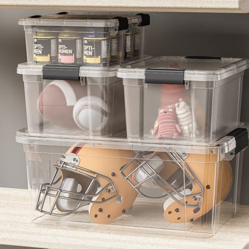 Superio Clear Storage Bins with Lids, Stackable Storage Box with Latches and Handles, Extra Small, 6 Pack 1.75 Quart - size: 1.85 Qt, style: 6 Pack