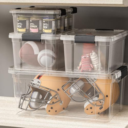 Superio Clear Storage Bins with Lids, Stackable Storage Box with Latches and Handles, Extra Small, 6 Pack 1.75 Quart - size: 1.85 Qt, style: 6 Pack
