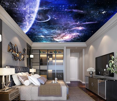 Galaxy Mural Wallpaper Peel and Stick for Kids Room Bedroom 137"x100" - color: ZZ-017, size: 137" x 100"
