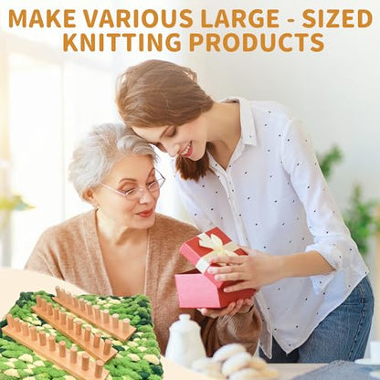 Zlshmoee 64-Inch Double-Row Yarn Blanket Loom Kit Adjustable Wooden Frame Needle-Free Hand-Knitting Yarn Project DIY Beginner Craft Gift - color: 64in'' Circular