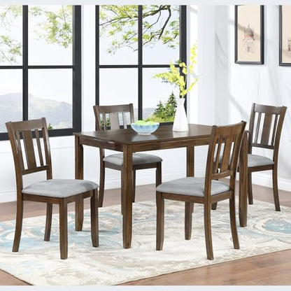 Knocbel Classic 4-Person Dining Table for Small Space, Wooden Apartment Condo Pub Bistro Kitchen Dining Furniture, Standard Height (Walnut Rectangular 30" H) - color: Walnut Rectangular 30"h
