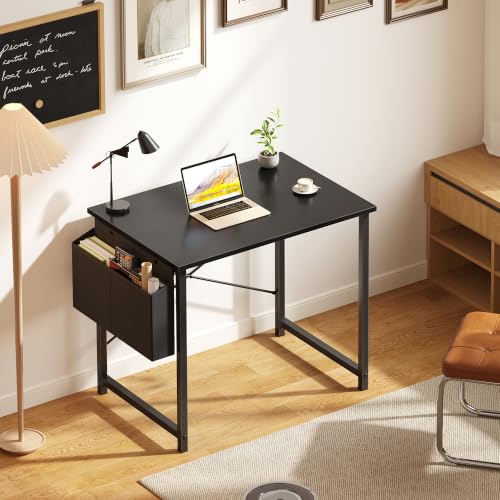 OLIXIS Small Computer Desk, 31 Inch Gaming Desks for Home Office | Writing Study Craft Work Table, Computer Workstation for Bedroom Small Spaces with Storage Bag, Black - color: Black Top &Black Legs, size: 31 Inch