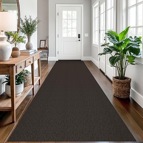 Washable Runner Rug, Non Slip Hall Runner, 3x12 Ft, Taupe/Coffee | Washable Braided Runner Carpet, Non Slip Rubber Dot Backed, For Hallway, Kitchen, Entryway, Bedroom, Laundry Room, Foyer - color: Taupe/Coffee, size: 3' x 12' (Rectangular)