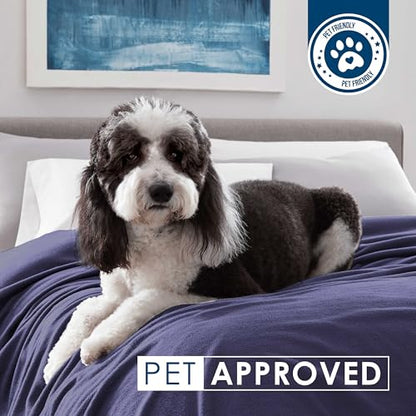 Full/Queen Size Fleece Blanket | Comfy Supersoft Fleece Blanket Full Size – All-Season Light Weight Throw Blanket | Luxuriously Soft | Throw Blanket for Couch and Sofa | Machine Wash | Navy - color: Navy, size: Full Queen