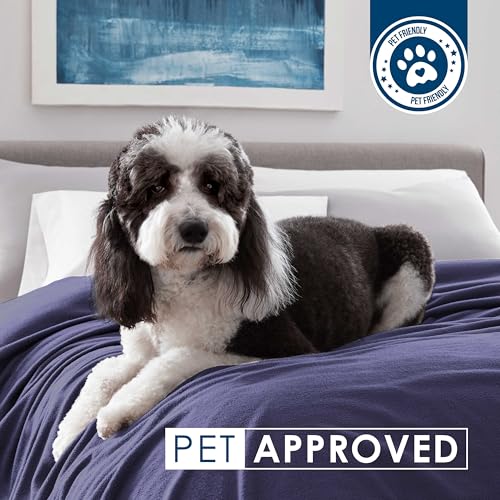 King Size Comfy Supersoft Fleece Blanket – All-Season Light Weight Throw Blanket Luxuriously Soft Throw Blanket for Couch and Sofa Machine Wash Navy (Pack of 2) - color: Navy, size: King (Pack of 2)