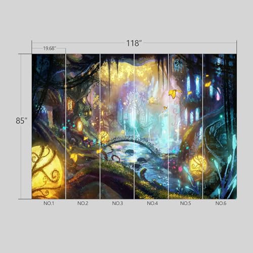 Enchanted Forest Wallpaper Peel and Stick wall Mural for Bedroom Living Room - 85"x118" - color: B05, size: 85"x118"