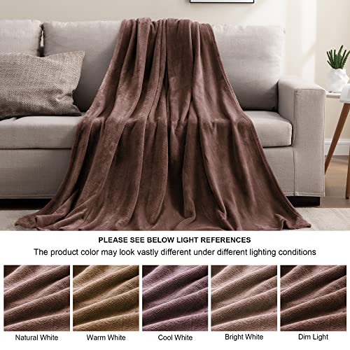 BEDELITE Fleece Blanket Soft Plush Twin Size Blanket Brown 60"x80" | Ultra Soft Fleece, Plush Microfiber, Lightweight Warmth, All Season Comfort, Fade Resistant, Machine Washable, Couch Sofa Bed - color: Brown, size: Twin(60"x80")