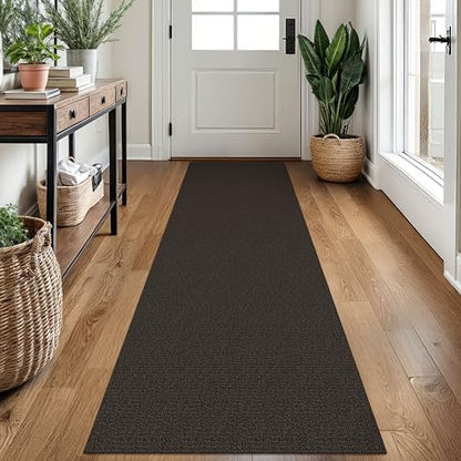 Washable Runner Rug, Non Slip Kitchen Rug, 2x7 Ft, Taupe/Coffee | Washable Braided Runner Carpet, Non Slip Rubber Dot Backed, For Hallway, Kitchen, Entryway, Bedroom, Laundry Room, Foyer - color: Taupe/Coffee, size: 2' x 7' (Rectangular)