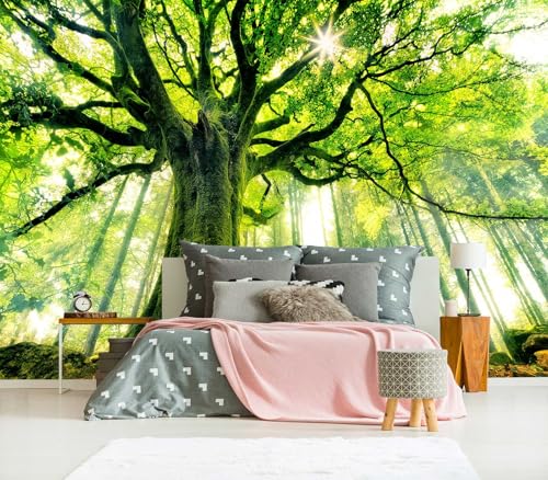 XMPMBM-Peel and Stick Forest Theme Wallpaper Green Tree wall Mural | Thick and tear-resistant,Will not be damaged during repositioning,Living Room Bathroom,Bedroom wallpaper.XXL-183"X120" - color: M05, size: 183"x120"