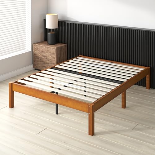 Zinus 14 Inch Ellie Bamboo Platform Bed Frame, No Box Spring Needed, Full | Wood Slat Support, Easy Assembly, Minimalist Design, Durable Construction, Ample Underbed Storage, Brown - color: Brown, size: Full, style: Sustainable Bamboo