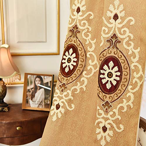 Simple Chenille Curtains, Jacquard Blackout Window Elegance Drapes/Panels/Treatments for Bedroom Living Room, 54 x 96 Inches, Top Grommets, 2 Panels | Medium Weight Fabric, Woven Texture, Soft Light Filtering, Drapes for Living Room and Dining Room Window