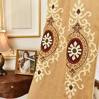 Simple Chenille Curtains, Jacquard Blackout Window Elegance Drapes/Panels/Treatments for Bedroom Living Room, 54 x 96 Inches, Top Grommets, 2 Panels | Medium Weight Fabric, Woven Texture, Soft Light Filtering, Drapes for Living Room and Dining Room Window