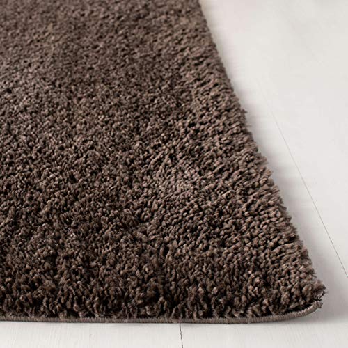 SAFAVIEH August Shag Collection Runner Rug - 2'3" x 6', Brown, Solid Design, Non-Shedding & Easy Care, 1.2-inch Thick Ideal for High Traffic Areas in Living Room, Bedroom (AUG900T) - color: Brown, size: 2'3" x 6' (Runner)