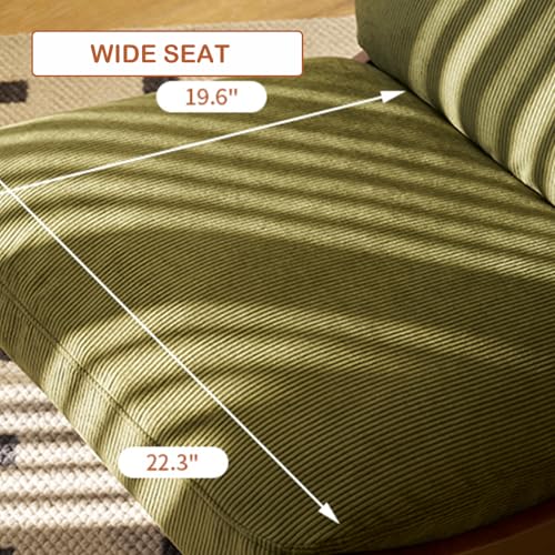 Chifee & Vingol Modern Accent Chair Armless Lounge Chairs with Wood Leg & Pillow Comfy Upholstered Reading Chair for Living Room Bedroom,Rocking Chair-Green - color: Rocking Green