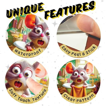 Funny 3D Mouse Shower Wall Sticker – Removable Mousehole Bathroom Décor for Kids or Whimsical Homes by MICESTERPIECE - style: ShowerMouse