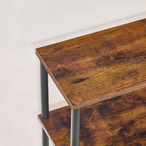 HOOBRO Narrow Console Table Set of 2 for Small Space, 15.7" Entryway Table with Storage, Sofa Table with 2 Shelves, Skinny Console Tables for Entryway, Hallway, Rustic Brown and Black BF40XGP201 - color: Rustic Brown + Black