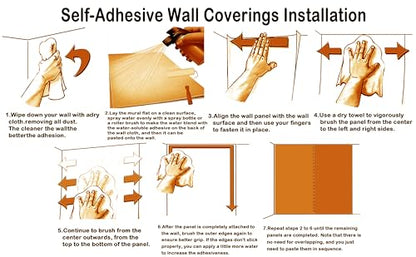 Custom Size Wall Murals, Serene Backyard Water Feature Rustic Stone Wall Lanterns, Self-Adhesive Removable Wall Covering Fabric, Large Photo Wallpaper for Living Room Bedroom Kitchen Office Kids