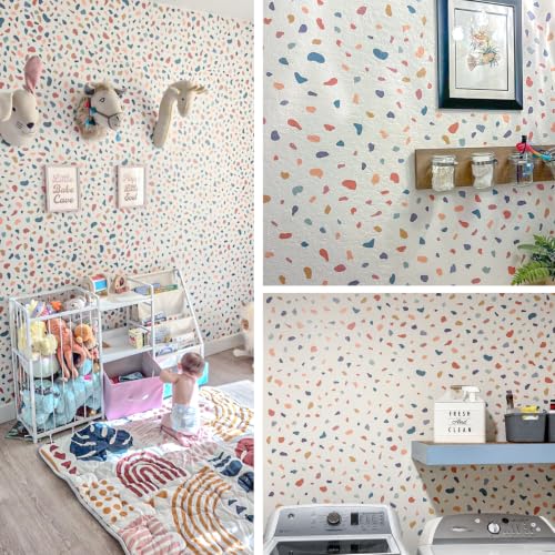 720 Pcs Boho Terrazzo Stickers | Irregular Polka Dot Peel-and-Stick Vinyl Decals for Walls & Other Smooth Surfaces - style: Terrazzo