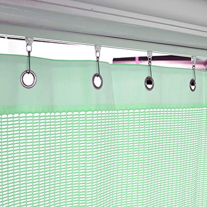 TWOPAGES 8ft Wide x 8ft Tall Flame Retardant Divider Curtains Privacy Cubicle Curtain with Grommet Top (1 Panel,Green) - color: Green, size: 96"W x 96"L (Pack of 1)