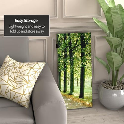 Red Lantern Double Sided Path of Life Canvas Folding Screen, 3 Foot - 4 Panel - size: 3 Foot - 4 Panel