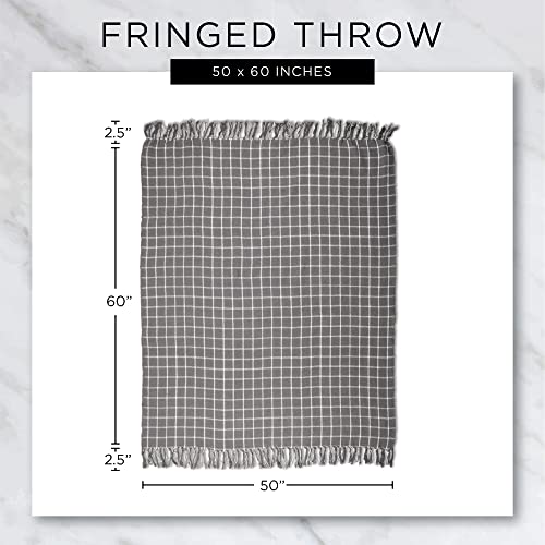 DII Chenille Luxury Thick Woven Throw with Fringe, 50x60, Cream - color: Cream