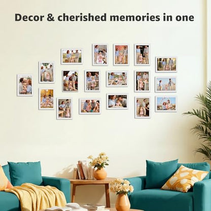 Giftgarden 4x6 Picture Frame Set of 18, Lightweight 4 by 6 Frames Bulk for Gallery, Office, Living room Wall Photo Hanging and Tabletop Display, White - color: White*18, size: 4x6