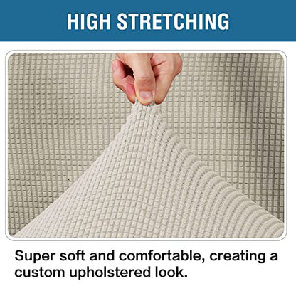 H.VERSAILTEX Ottoman Cover Slipcover Rectangle Fit Length 29'-34' Footrest Sofa Slipcovers Stool Cover Footstool Protector Covers Feature Stretch Thick Soft Jacquard Fabric Washable - Island Fossi - color: Island Fossi, size: Rectangle-Large