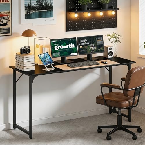 BestOffice Computer Desk,Home Office Desk, Modern Simple Style for Home Office Study Writing (Black, 55 Inch) - color: Black, size: 55 Inch
