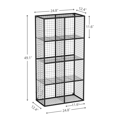 Wire Storage Cube, 8 Cube Metal Storage Organizer, Display Modular Bookshelf Shelf, Closet Cabinet for Bedroom, Office, Black