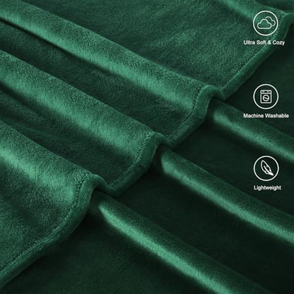 TASTHROW DarkGreen Throw Blanket 50x60 Inches | Soft Plush Cozy Fleece Flannel Throw Blanket, Lightweight Warm Throws for Bed, Couch, Bedroom and Living Room, All Seasons - color: Darkgreen, size: 50"x60"