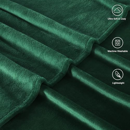 TASTHROW DarkGreen Throw Blanket 60x80 Inches | Soft Plush Cozy Fleece Flannel Throw Blanket, Lightweight Warm Throws for Bed, Couch, Bedroom and Living Room, All Seasons - color: Darkgreen, size: 60"x80"
