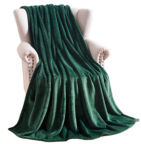 TASTHROW Large Flannel Fleece Throw Blanket, 50×70 Inch - Dark Green | Cozy Lightweight Thick Blanket - All Seasons Suitable for Women, Men and Kids - color: Darkgreen, size: 50"x70"