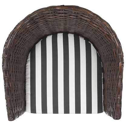Safavieh Home Collection Omni Honey Barrel Chair - color: Brown/Black White Cushion