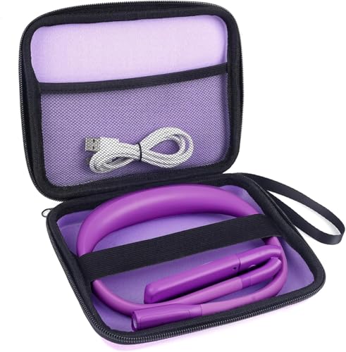 Neck Light with Storage Case, 3 Colors Dimmable Reading Light | 80H Rechargeable Book Lamp for Reading, Knitting Crochet Accessories, Portable, Traveling, Hands-Free, Ergonomic, Comfortable - color: Violet with storage case