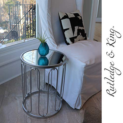 Nested Metal Side Tables - Set of 2 for Living Room & Bedroom (Silver) - color: Braswell - Silver