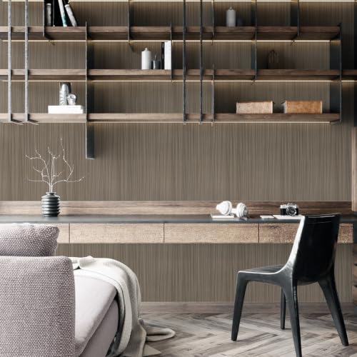 Wood Grain Contact Paper 15.7"x472" Ash Brown Wood Peel and Stick Wallpaper Vintage Removable Self-Adhesive Wooden Vinyl Wallpaper for Bedroom Kitchen Cabinets Countertops - color: Ash Brown, size: 15.7" x 472"
