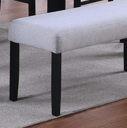 Modern Upholstered Dining Bench: Compact Soft Fabric Seating for Small Apartments - Space Saving Rectangular Bench with Wood Legs for Urban Dining Areas