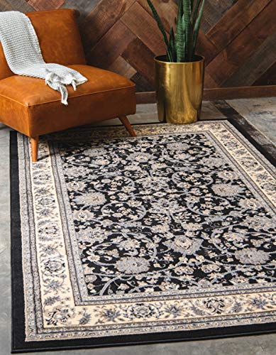Unique Loom Sialk Hill Collection Area Rug - Washington (2' 2" x 3' 1" Rectangle Black/Gray) - color: Black/Gray, size: 2'2" x 3'1" (Rectangular)