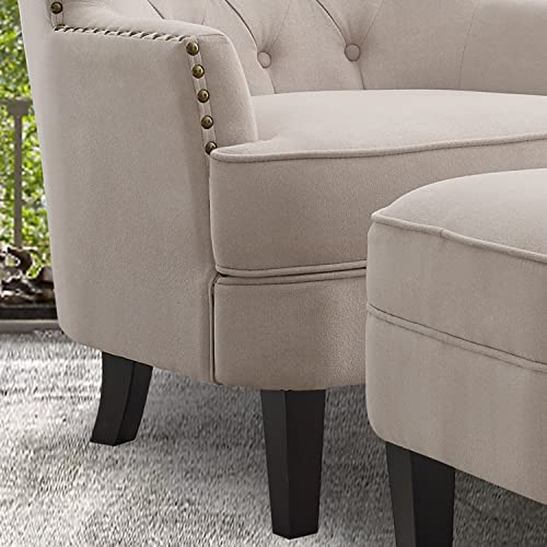 Rosevera Hardy Home Office Chair with Height Adjustability and Button Tufting, Large, Beige - color: Beige